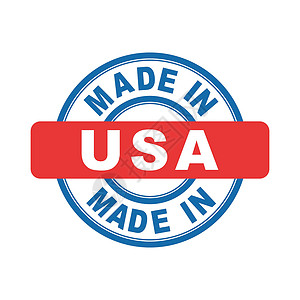 进口标志美国制造 矢量标志 fla墨水水印贴纸横幅保修单徽章按钮橡皮进口出口插画
