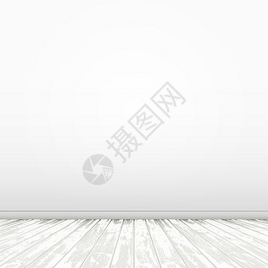 带木地板的简单白色房间背景图片
