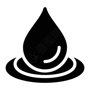 黑色水滴下降生态天气插图液体环境白色水滴黑色斑点雨滴设计图片