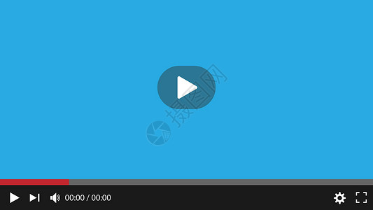 视频画质高清视频播放器界面 矢量插画平面设计按钮窗户技术管子屏幕蓝色网络溪流互联网玩家设计图片