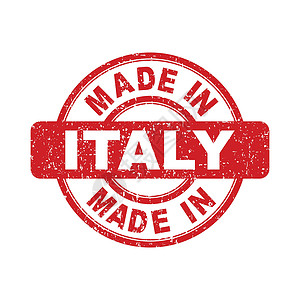 在意大利红色邮票 白色背景上的矢量图解背景图片