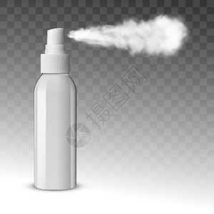 白色喷雾瓶白色空白喷雾器瓶 侧视图与 Spra瓶子管子防腐剂包装除臭剂小样身体洗剂泡沫清新剂插画