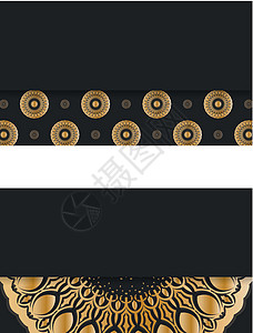 黑金色经典名片黑名片 希腊金色模式 为您的个性插图邀请函推介会身份装饰品名片艺术网络横幅卡片插画