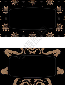 个性标签用黑色的名片模板 配有古型棕色装饰品 适合你的个性插画