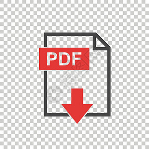 孤立背景上的 PDF 图标电脑指针横幅床单白色按钮导航下载插图红色背景图片