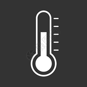 华氏度温度计图标 在黑色背景上孤立的目标平面矢量图温度控制绘画工具仪表气象药品冻结体积诊断设计图片