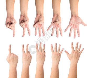 小手指伸出来人数以手指1到5计棕榈美容健康手雕沟通数字手势指头食指数数背景