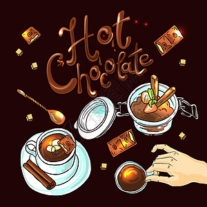 巧克力晚餐插图热巧克力插画