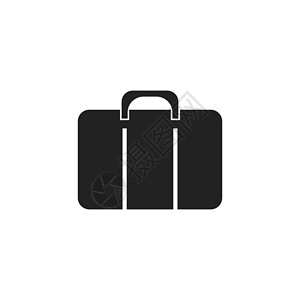 欧宝外交官手提箱矢量图标 平面样式的行李图假期盒子黑色白色公文包外交官商业学校套装航程设计图片