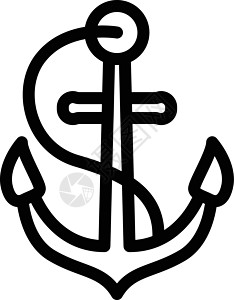 铁锚诺蒂卡安全标志插图海报白色海军金属旅行海盗主播插画