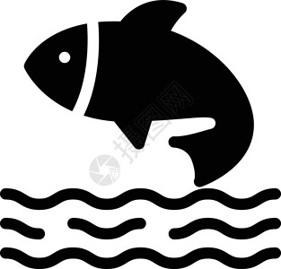 黑色水背景鱼类食物店铺动物黑色海洋海鲜野生动物白色插图蓝色插画