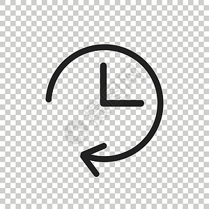时钟向量时钟图标说明 平面向量时钟象形图白色产品计时器警报手表跑表小时测量海军圆圈插画