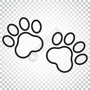宠物之家icon爪子以线条样式打印矢量图标 狗或猫爪印插图 动物剪影 孤立背景下的简单商业概念象形文字设计图片