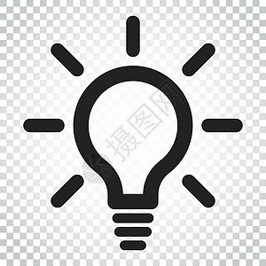 灯泡样式灯泡线图标向量 平面样式的电灯 想法标志解决方案思维概念 孤立背景下的简单商业概念象形文字设计图片