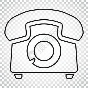 古董电话线条样式的电话矢量图标 旧的老式电话符号图 孤立背景下的简单商业概念象形文字讲话求助网站热线网络技术绘画扬声器按钮办公室插画