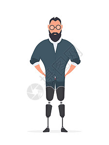 别处一个装着假肢的男人 一个没有腿的人 隔离 矢量赛跑者截肢者残障训练医疗人士低角度跑步插图运动员插画