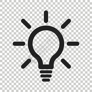 黑白线灯泡线图标向量 平面样式的电灯 想法标志解决方案思维概念按钮力量插图网络互联网绘画荧光黑色智力电气设计图片