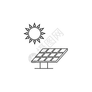 面板设计太阳能面板图标 矢量插图 平面设计发电机环境电气商业力量资源活力阳光电池网络插画