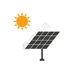 面板设计太阳能面板图标 矢量插图 平面设计环境细胞商业艺术电气生态力量建造玻璃回收插画