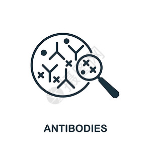 单克隆抗体抗体图标 来自生物工程系列的单色标志 用于网页设计信息图表和 mor 的创意抗体图标说明插画