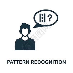 模式识别图标 来自认知技能集合的单色符号 用于网页设计信息图表和 mor 的创意模式识别图标说明插画