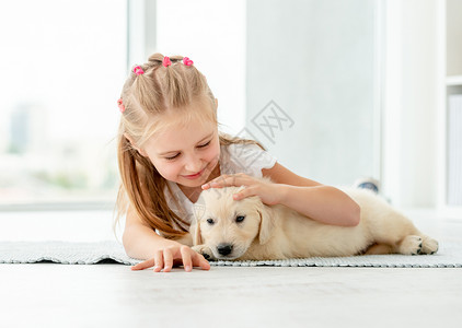 要抱抱女孩小女孩抱抱寻回小狗快乐喜悦朋友们动物生长宠物友谊拥抱女孩童年背景