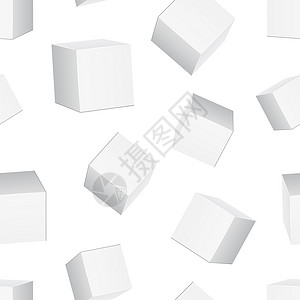 正方形纸箱纸箱 3d 框无缝图案背景 商业平面矢量图 框标志符号模式产品白色立方体插图塑料网络标签石墨消费者艺术品插画