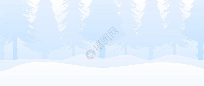 冬天富士山冬天在有冷杉树的森林里 以柔和的色彩设计的宽阔背景 以新年和圣诞节为主题 用于卡片和海报的设计 向量插画