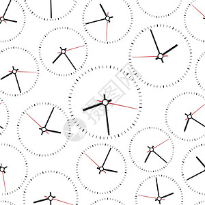 传统的模式时钟无缝图案背景 商业平面矢量图 办公室时钟符号模式数字小时拨号发条圆形圆圈速度跑步时间手表设计图片