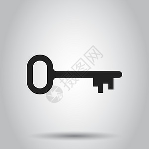 开锁钥匙图标关键矢量图标 关键平面插图钥匙房子黑色关键词密码工具秘密贮存电脑网络插画