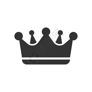 皇室图标扁平风格的皇冠矢量图标 白色孤立背景上的皇冠插图 王妃皇室概念国王金子珠宝王子王国历史女王班级学习力量插画