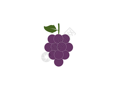 水果 白底的葡萄图标 矢量插图植物标签酒厂农业葡萄园浆果标识酒精叶子紫色背景图片