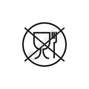 食品安全标志 不适合食物图标 无食品级标志 矢量图贴纸卫星产品世界瓶子塑料标签环境互联网危险插画