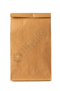 纸袋模板白色背景的棕色手工艺纸纸袋包装模板午餐小袋小吃产品回收广告牛皮纸食物小样环境背景