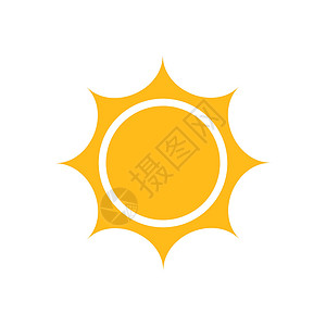 夏日冰品图标设计太阳矢量图标 白色孤立背景上的夏日阳光插图 太阳阳光概念日落网站季节辉光气候旅行强光黄色网络射线设计图片