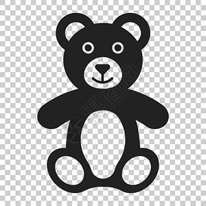 泰迪熊毛绒玩具图标 孤立透明背景上的矢量图解 经营理念熊象形图卡通片喜悦后代拥抱乐趣吉祥物幸福幼兽动物插图插画