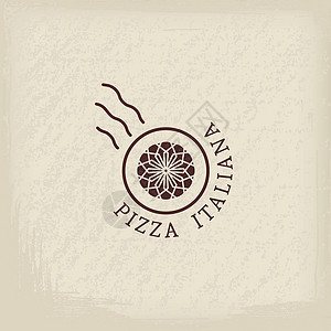Pizzzeria 病媒标识模板邮票身份盘子标签横幅午餐食物送货菜单丝带背景图片