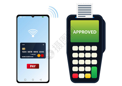 无接触支付无接触移动支付 POS和移动支付设计图片