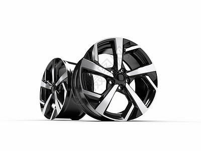 汽车用合金轮毂运输轮缘黑色插图金属电影车辆卷轴磁盘3d背景图片