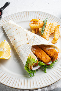 沙拉三明治鱼片健康高清图片