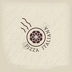 Pizzzeria 病媒标识模板美食送货烹饪菜单餐厅咖啡店海豹贴纸标签品牌背景图片