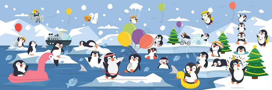 企鹅爸爸北极北极北极北极家庭企鹅活动 其情感和构成不同设计图片