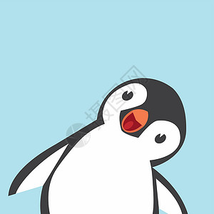 企鹅线稿可爱企鹅漫画矢量插画