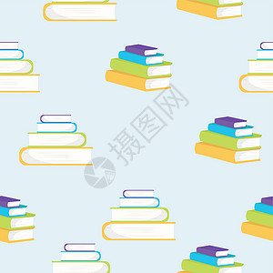 书籍矢量平面样式模式背景图片