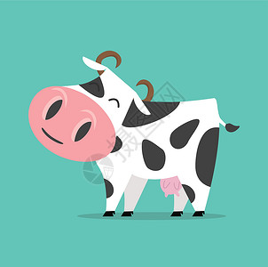 打领结奶牛Cute Cow 切菜牛隔离矢量插图插画