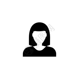 老虎黑白头像女人头像女性用户平面矢量 Ico设计图片