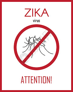 蚊子叮咬寨卡病毒信息图设计图片