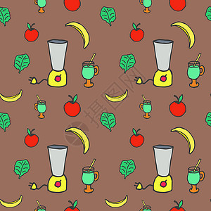 苹果奶昔思慕雪无缝背景排毒饮食精力红色黄色食谱水果配方白色绿色设计图片