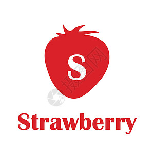 摘草莓字体孩子们在平面样式的字母表  S - 草莓插画