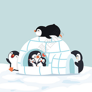 宝宝屋寒冬的冰屋 可爱的企鹅 Igloo冰屋设计图片